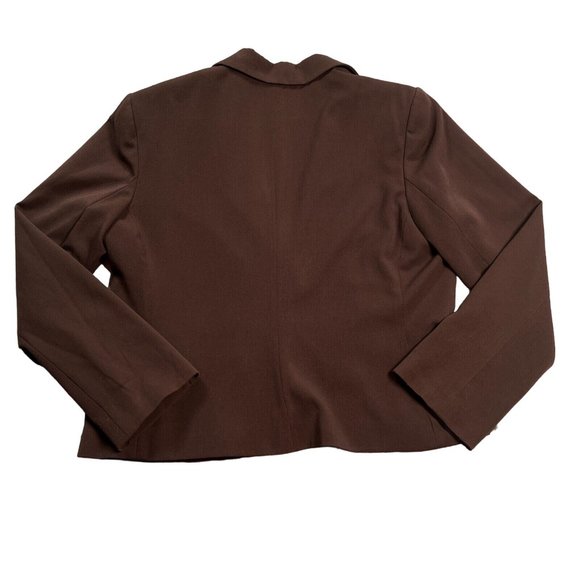 APT.9 Women's Long Sleeve Suit Jacket Flap Pockets One Button Close Brown 18 - Picture 7 of 10